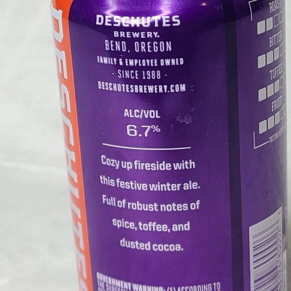 Deschutes Jubelale Winter Ale Bend OR Oregon Empty Beer Can Bottom Opened Orb - Picture 5 of 8